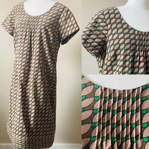 BODEN • Leaf Geometric Corduroy Shift Dress, 12L